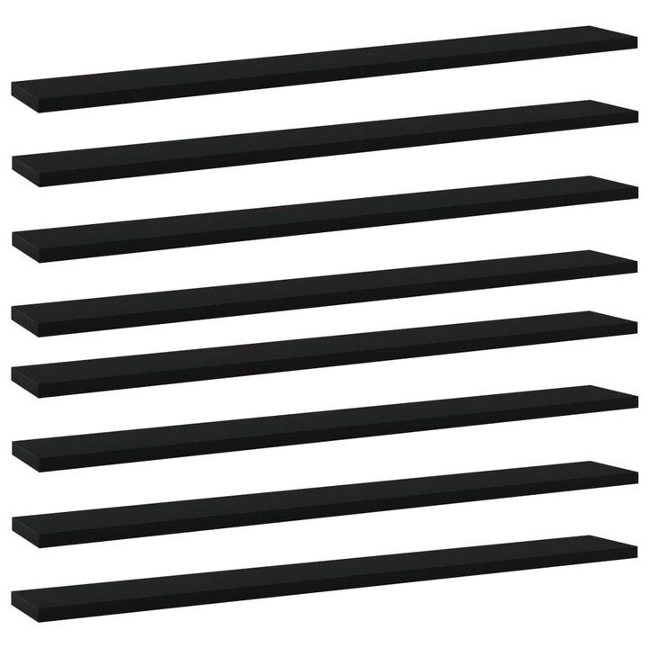 Bücherregal-Bretter 8 Stk. 40X10X1,5 Cm Holzwerkstoff Schwarz