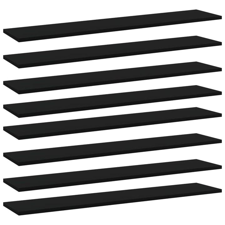 Bücherregal-Bretter 8 Stk. 40X10X1,5 Cm Holzwerkstoff Schwarz