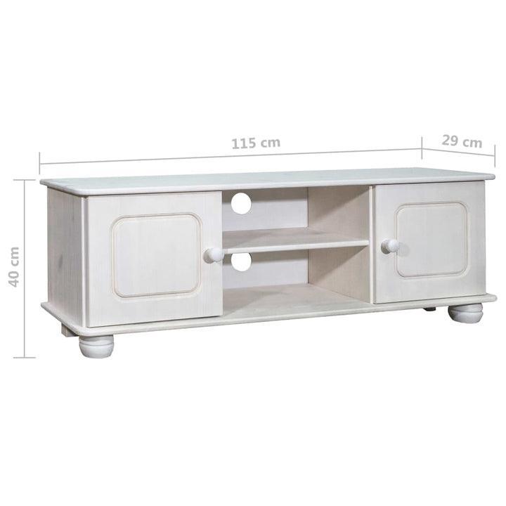 Tv-Schrank 115X29X40 Cm Massivholz Kiefer