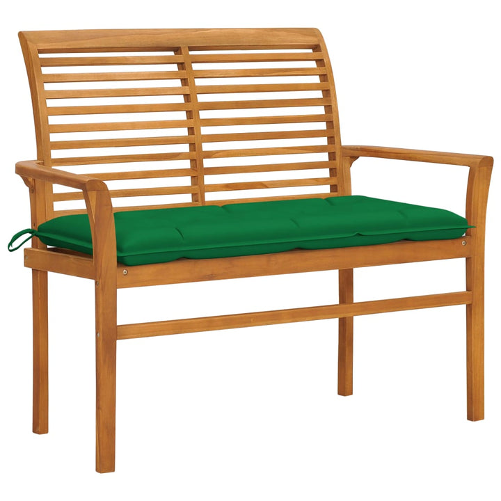 Gartenbank Mit Auflage 112 Cm Massivholz Teak