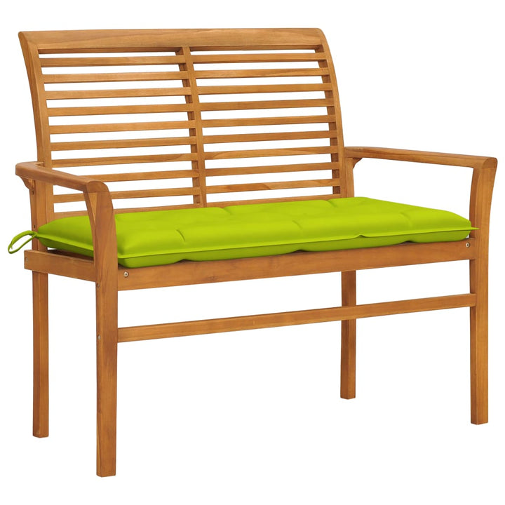 Gartenbank Mit Auflage 112 Cm Massivholz Teak