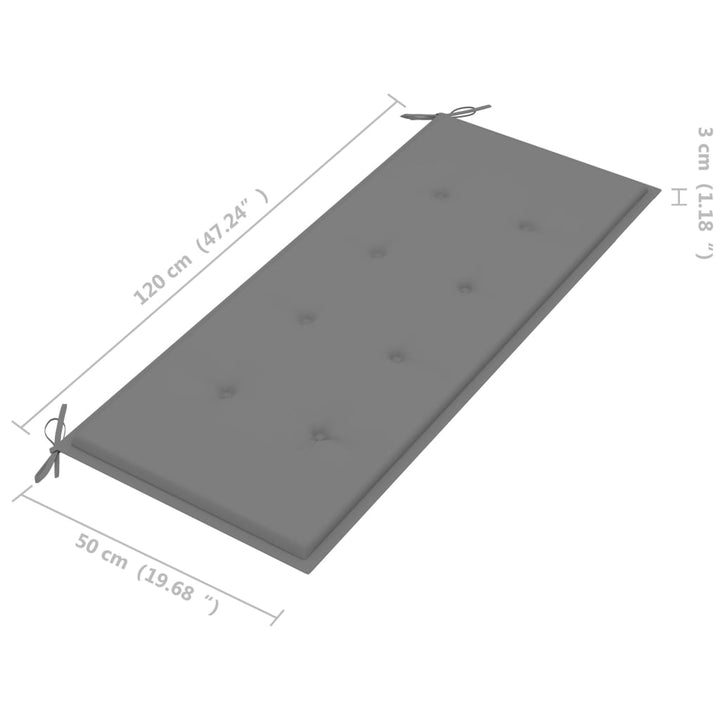 Gartenbank Mit Auflage 120 Cm Massivholz Akazie Grau