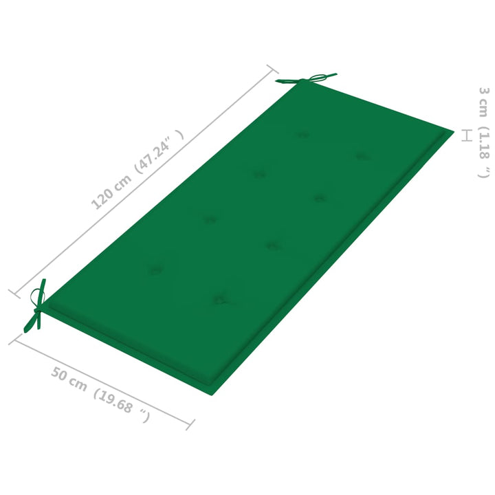 Gartenbank Mit Auflage 120 Cm Massivholz Akazie Grün