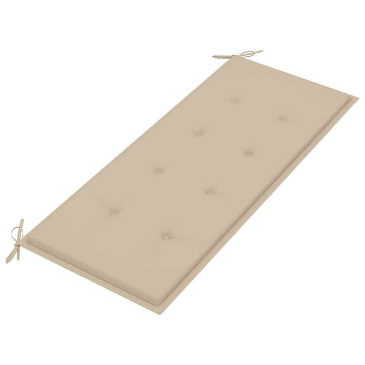 Klappbare Gartenbank Mit Auflage 118 Cm Bambus Beige