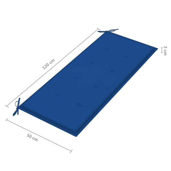 Klappbare Gartenbank Mit Auflage 118 Cm Bambus Königsblau