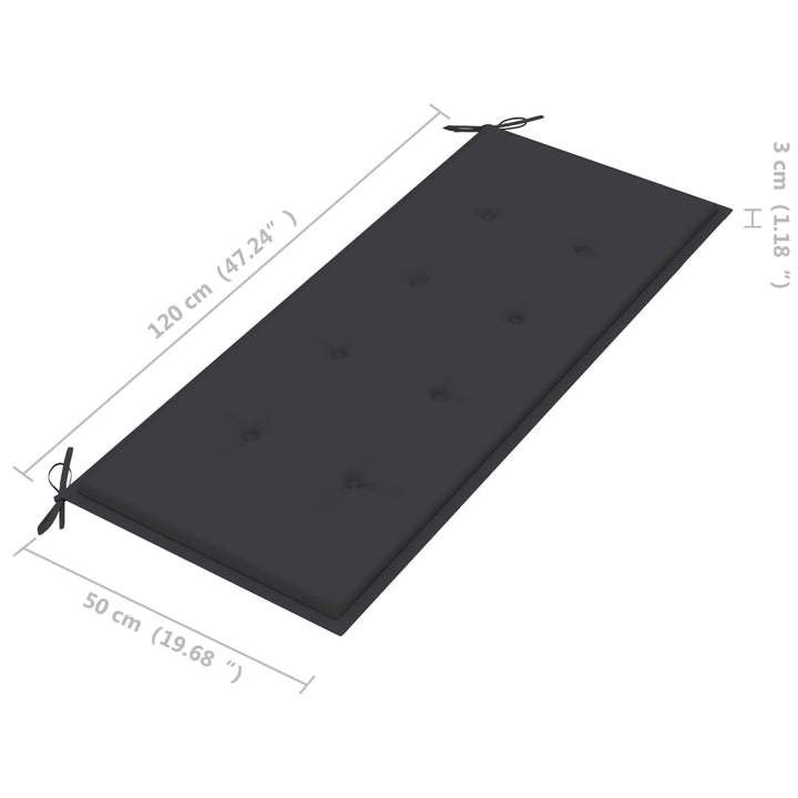 Gartenbank Mit Auflage 120 Cm Bambus Anthrazit