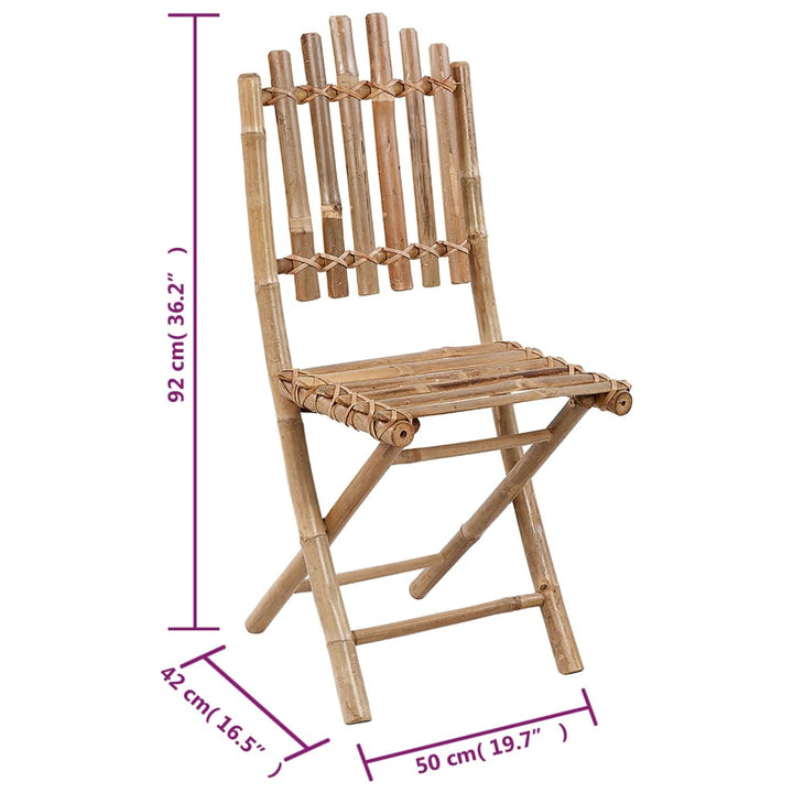 Klappbare Gartenstühle 2 Stk. Mit Kissen Bambus Weinrot