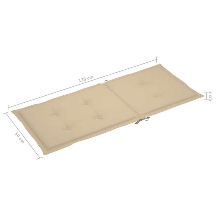 Klappbare Gartenstühle 3 Stk. Mit Auflagen Massivholz Akazie Beige