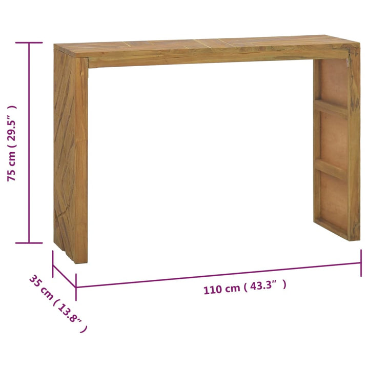 Konsolentisch 110X35X75 Cm Massivholz Teak