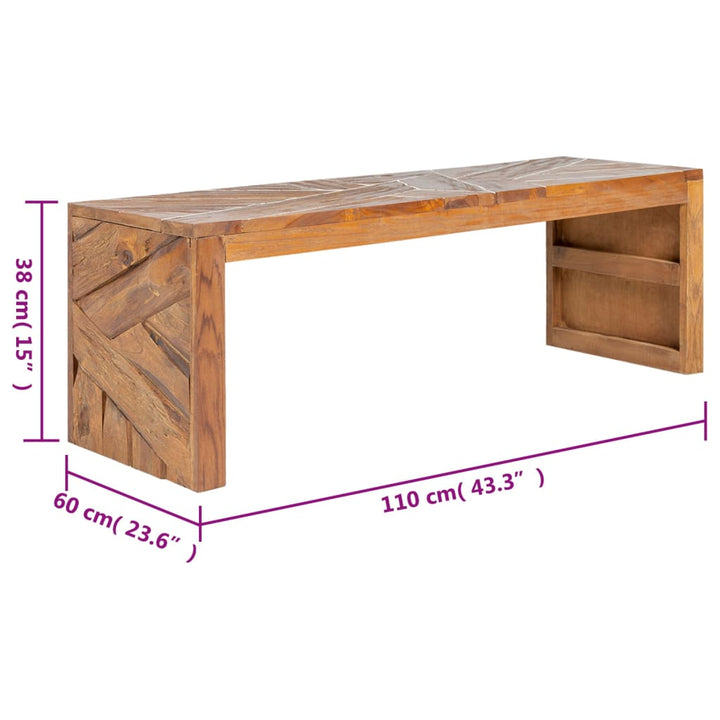 Tv-Schrank 110X60X38 Cm Massivholz Teak