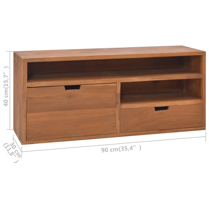 Tv-Schrank 90X30X40 Cm Massivholz Teak