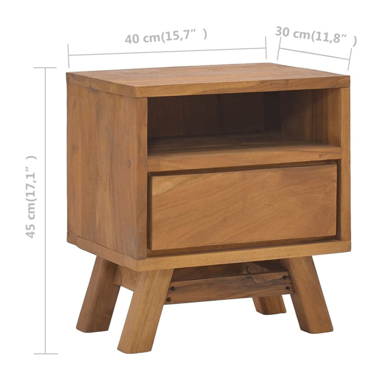 Nachttisch 40X30X45 Cm Teak Massivholz