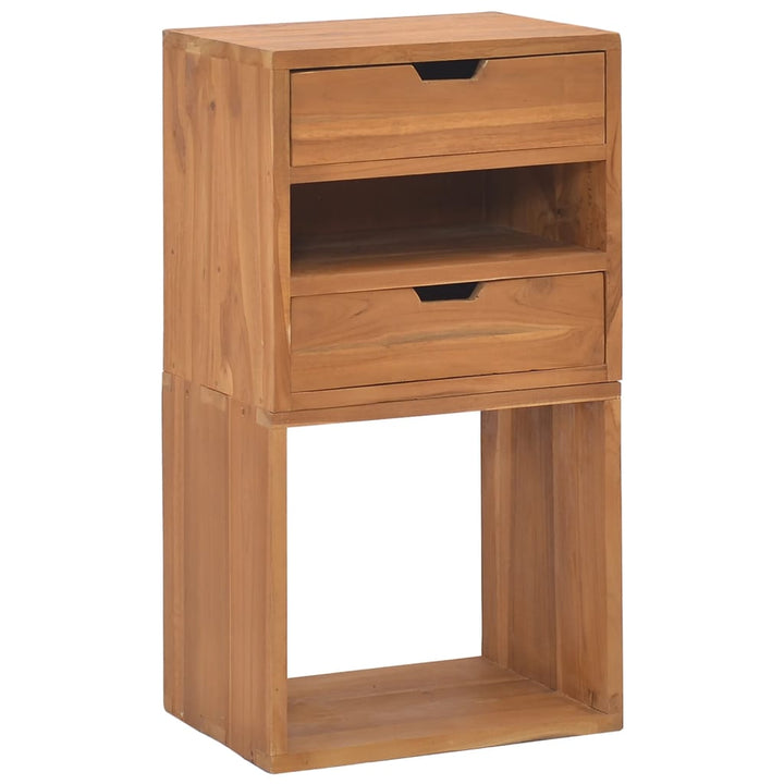 Beistellschrank 40X30X76 Cm Teak Massivholz Grau