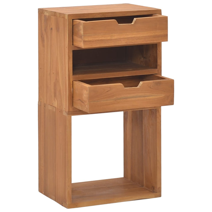 Beistellschrank 40X30X76 Cm Teak Massivholz Grau