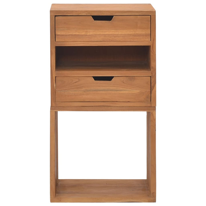 Beistellschrank 40X30X76 Cm Teak Massivholz Grau