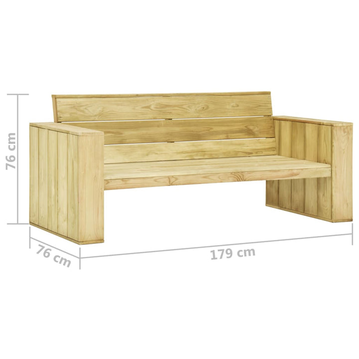 Gartenbank Mit En Kissen 179 Cm Kiefernholz Imprägniert