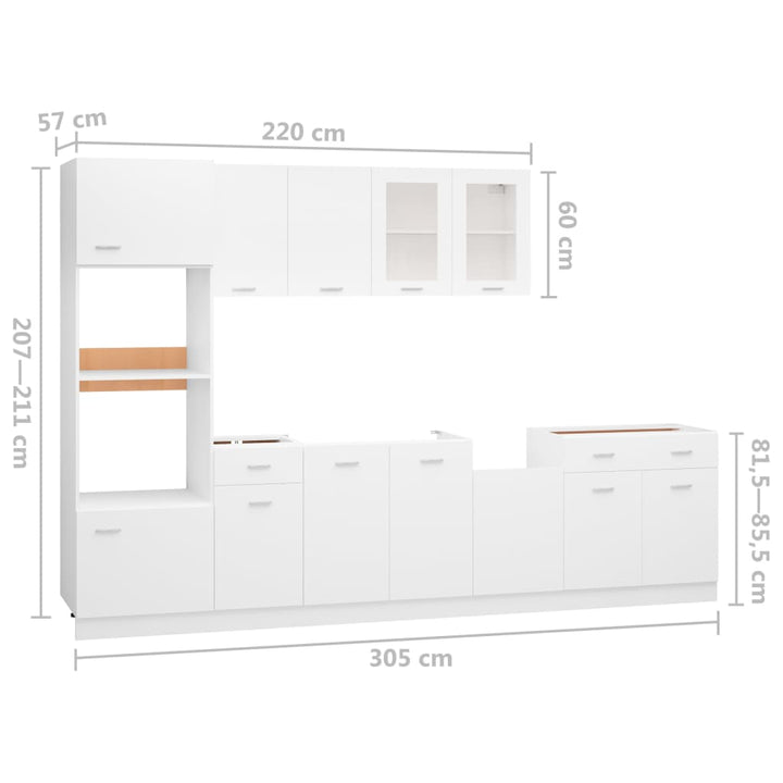 7-Tlg. Küchenzeile Holzwerkstoff