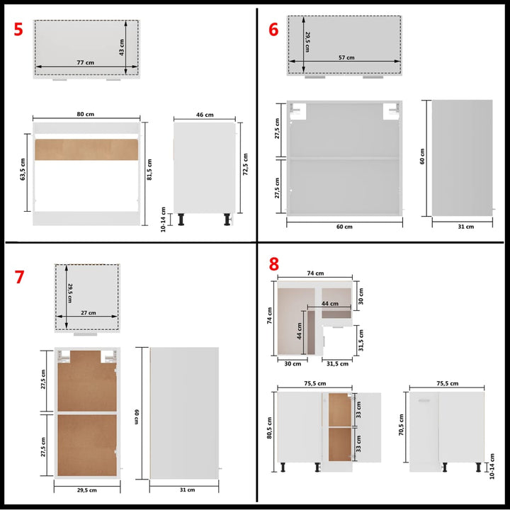 11-Tlg. Küchenzeile Holzwerkstoff