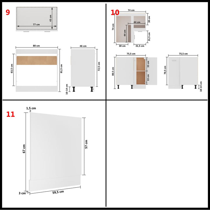 11-Tlg. Küchenzeile Holzwerkstoff