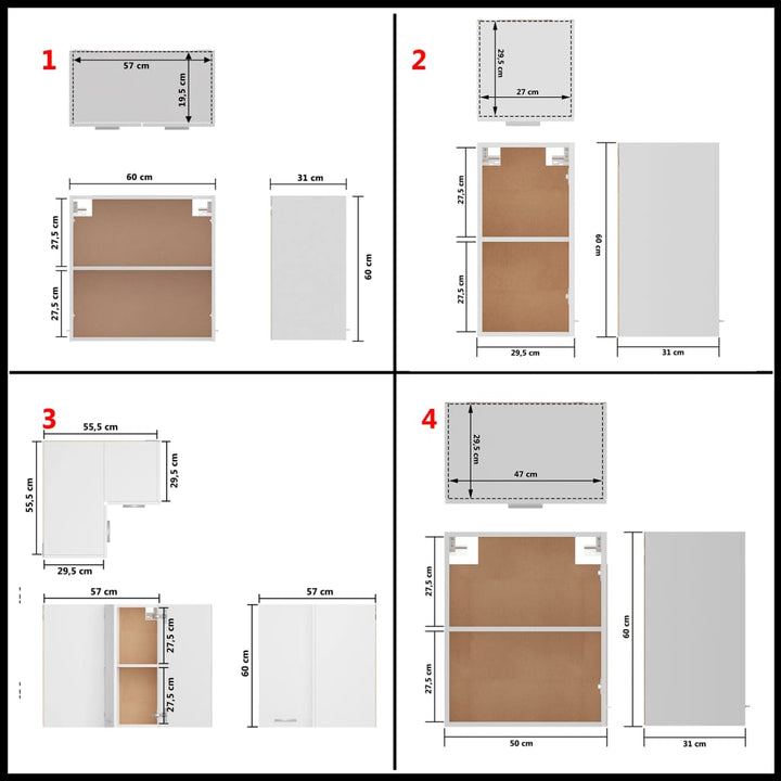 14-Tlg. Küchenzeile Weiß Holzwerkstoff