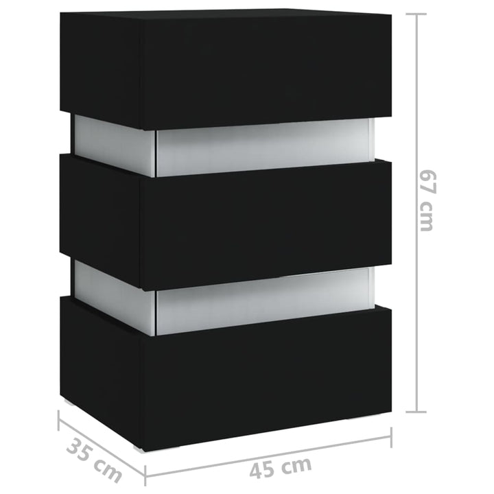 Led-Nachttisch 45X35X67 Cm Holzwerkstoff