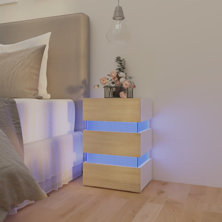 Led-Nachttisch 45X35X67 Cm Holzwerkstoff