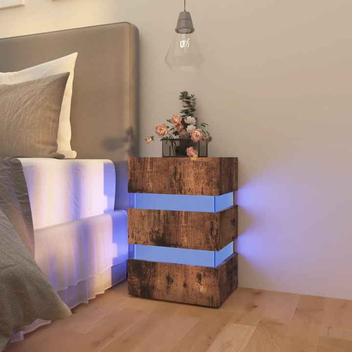 Led-Nachttisch 45X35X67 Cm Holzwerkstoff