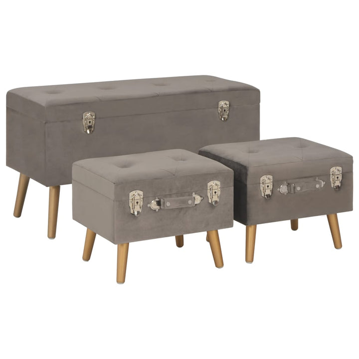 Hocker Mit Stauraum 3 Stk. Samt