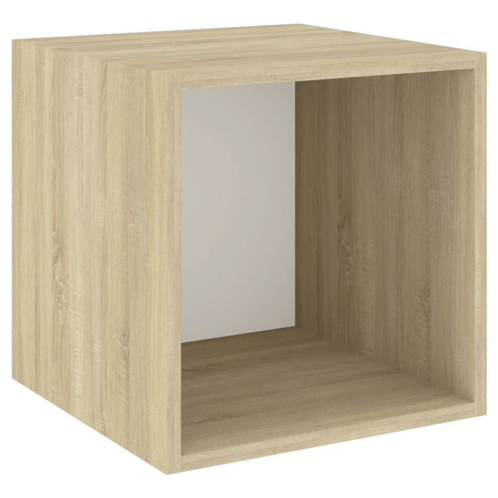 Wandschrank Weiß Sonoma-Eiche 37X37X37 Cm Holzwerkstoff