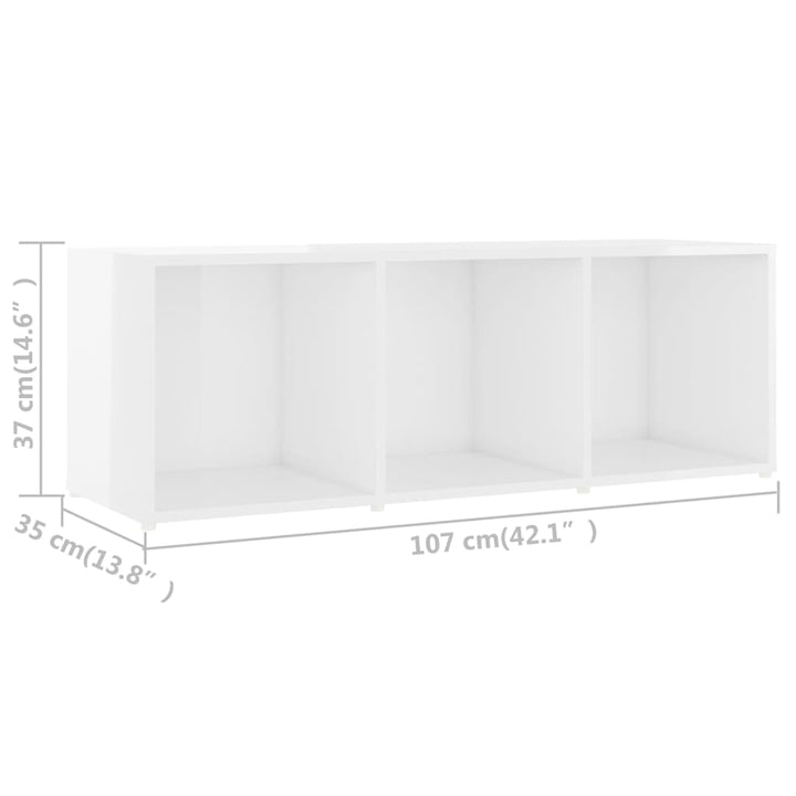 Tv-Schrank 107X35X Holzwerkstoff Hochglanz-Weiß