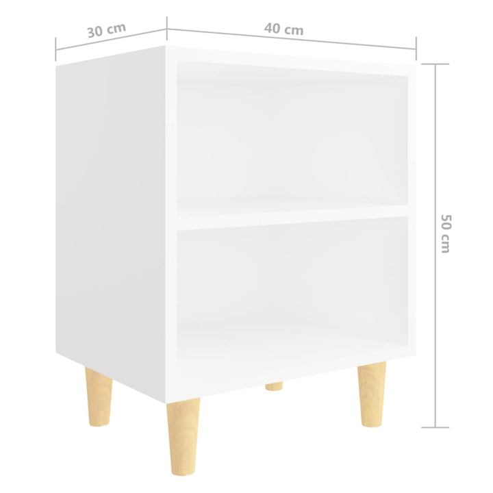 Nachttisch Mit Massivholz-Beinen 40X30X50 Cm