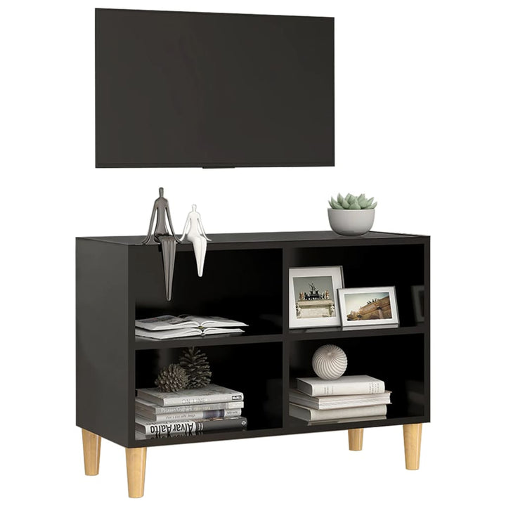 Tv-Schrank Mit Massivholz-Beinen 69,5X30X50 Cm