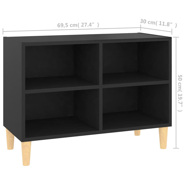 Tv-Schrank Mit Massivholz-Beinen 69,5X30X50 Cm