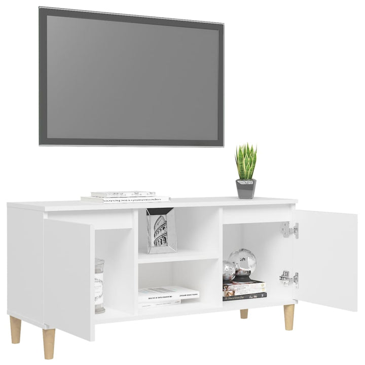 Tv-Schrank Mit Massivholz-Beinen 103,5X30X50 Cm