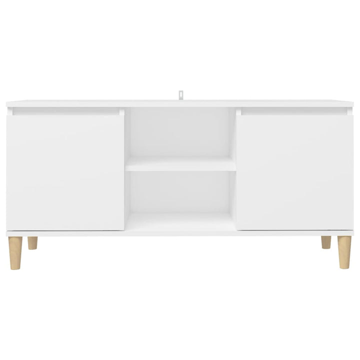 Tv-Schrank Mit Massivholz-Beinen 103,5X30X50 Cm