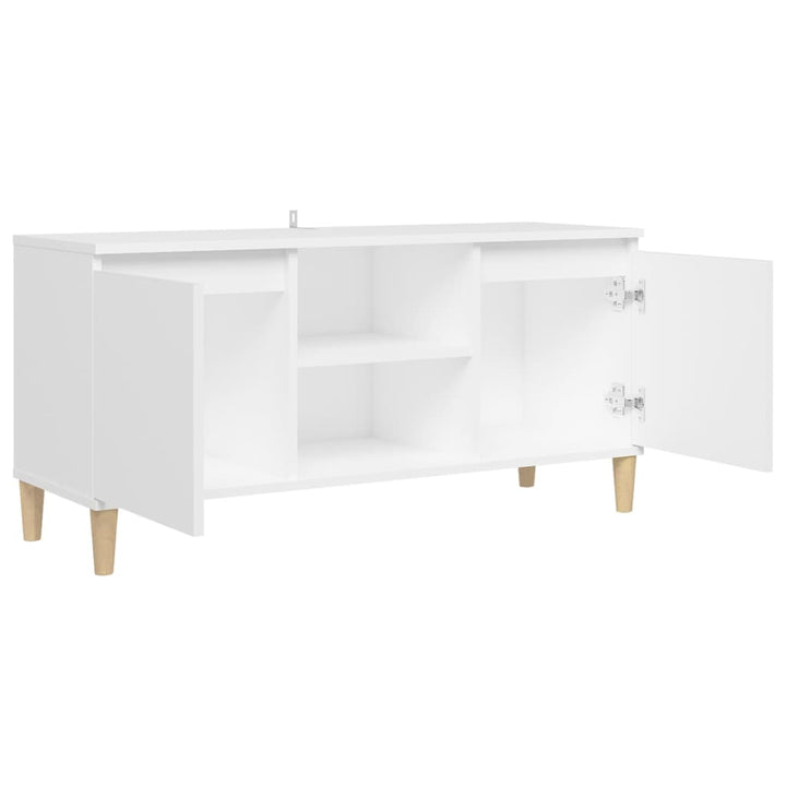 Tv-Schrank Mit Massivholz-Beinen 103,5X30X50 Cm