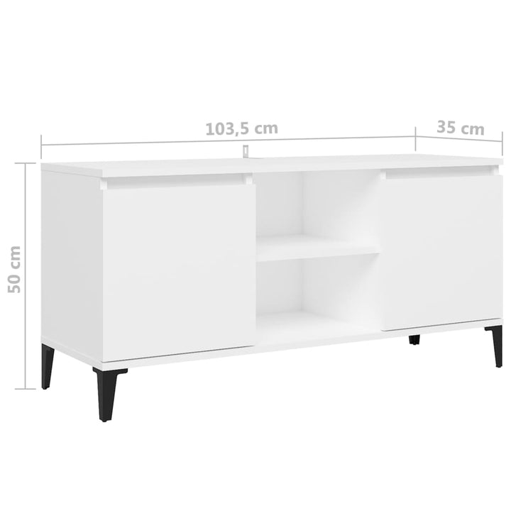 Tv-Schrank Mit Metallbeinen 103,5X35X50 Cm