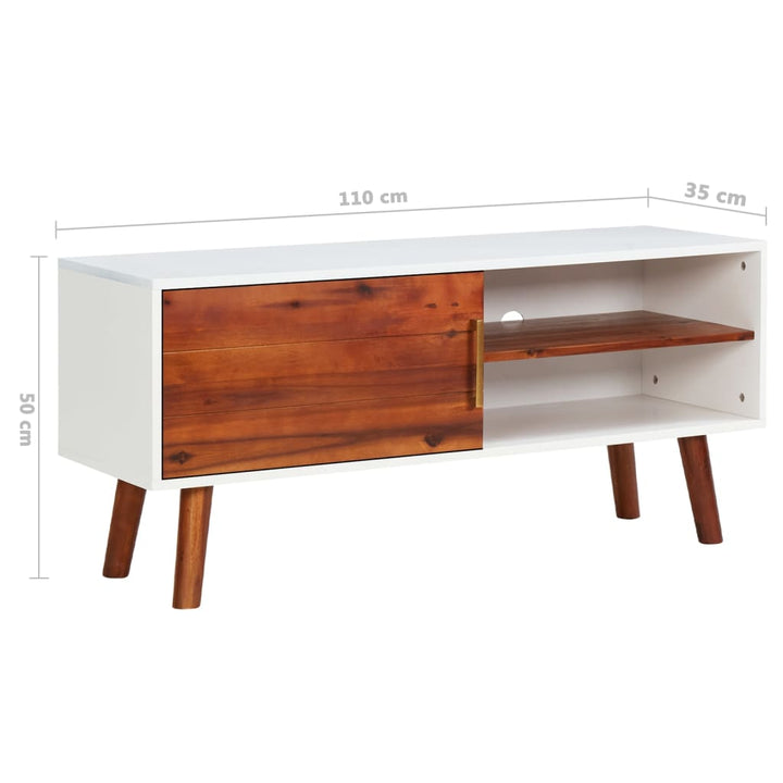 Tv-Schrank 110X35X50 Cm Massivholz Akazie Und Mdf