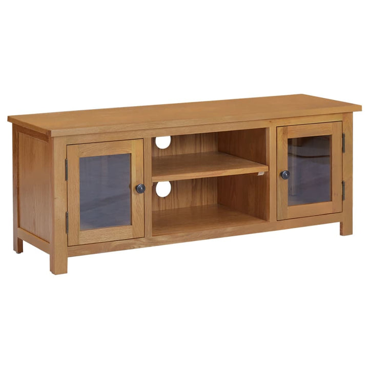 Tv-Schrank 110X35X44 Cm Massivholz Eiche Blau Und Grau