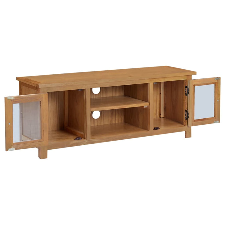 Tv-Schrank 110X35X44 Cm Massivholz Eiche Blau Und Grau