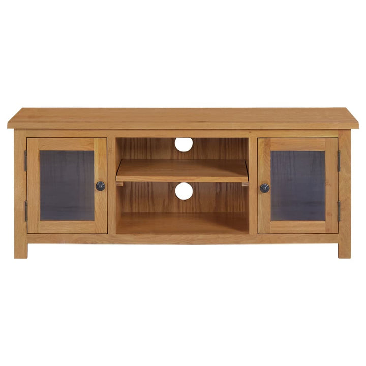 Tv-Schrank 110X35X44 Cm Massivholz Eiche Blau Und Grau