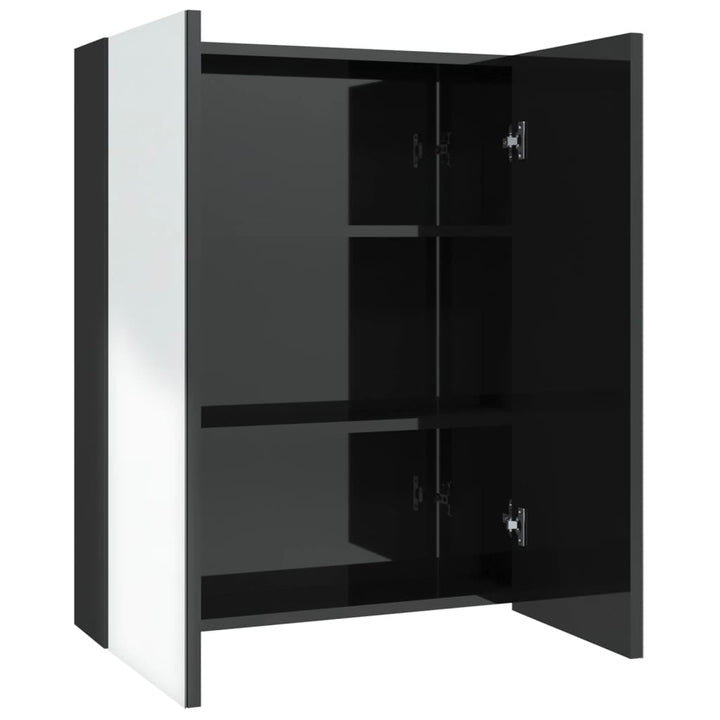 Bad-Spiegelschrank 60X15X75 Cm Mdf Glänzendes Schwarz