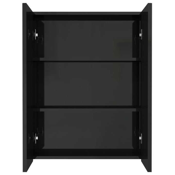 Bad-Spiegelschrank 60X15X75 Cm Mdf Glänzendes Schwarz