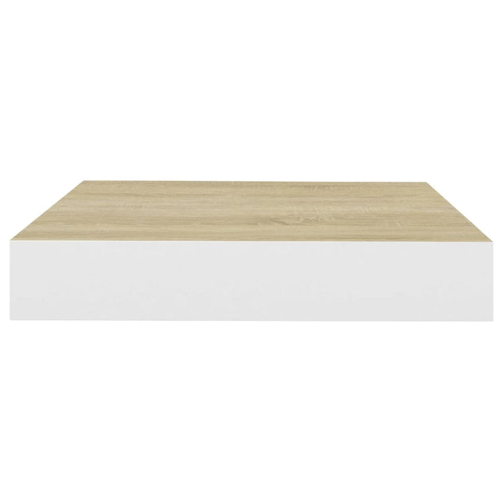 Schweberegal Eichen-Optik Und Weiß 23X23,5X3,8 Cm Mdf Eichefarben Und Weiß