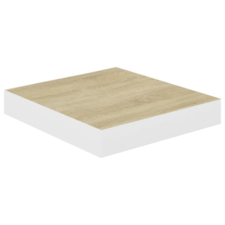 Schweberegale 2 Stk. Eichen-Optik Und Weiß 23X23,5X3,8 Cm Mdf Eichefarben Und Weiß