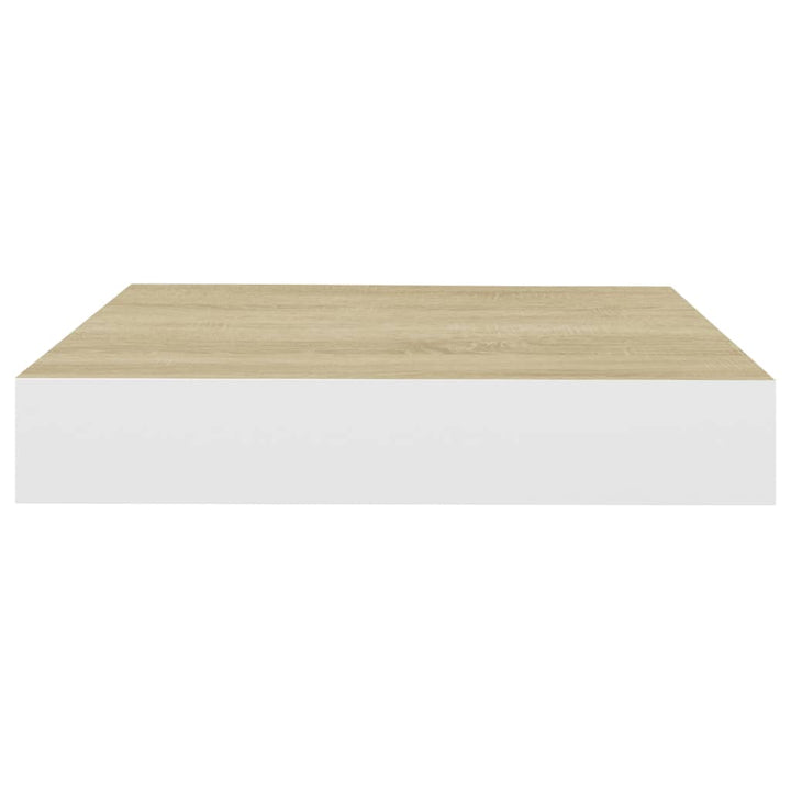 Schweberegale 2 Stk. Eichen-Optik Und Weiß 23X23,5X3,8 Cm Mdf Eichefarben Und Weiß