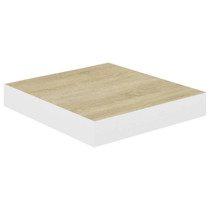 Schweberegale 4 Stk. Eichen-Optik Und Weiß 23X23,5X3,8 Cm Mdf Eichefarben Und Weiß