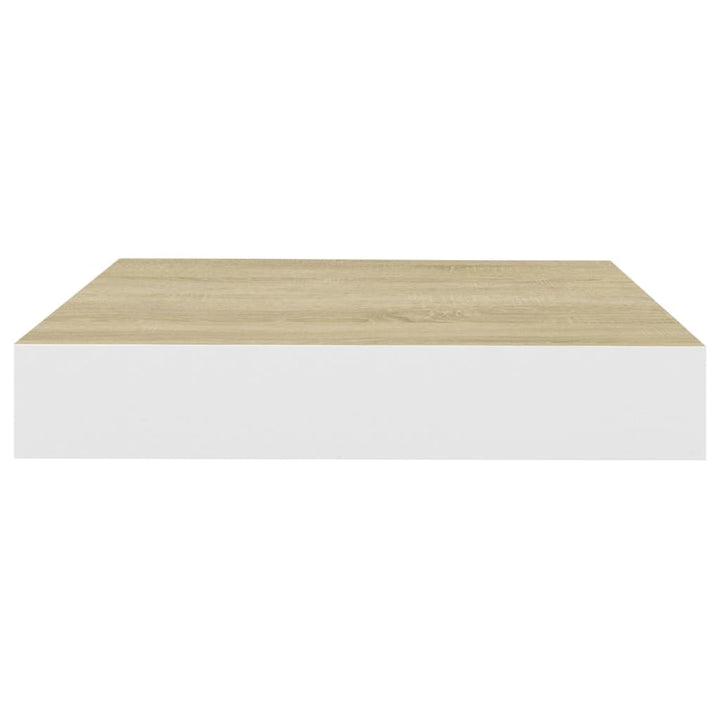 Schweberegale 4 Stk. Eichen-Optik Und Weiß 23X23,5X3,8 Cm Mdf Eichefarben Und Weiß