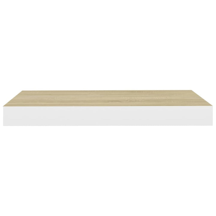 Schweberegal Eichenoptik Und Weiß 40X23X3,8 Cm Mdf Eichefarben Und Weiß