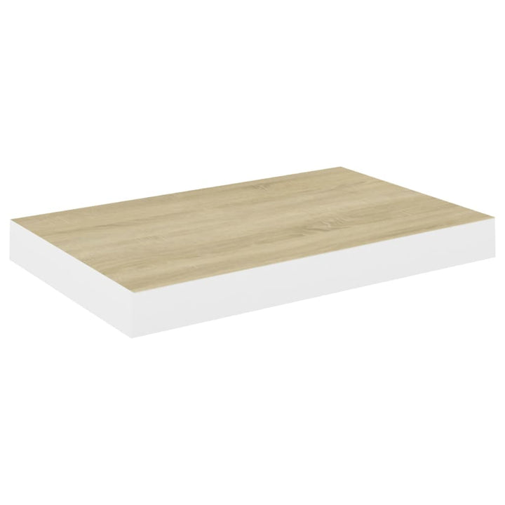 Schweberegale 2 Stk. Eichen-Optik Und Weiß 40X23X3,8 Cm Mdf Eichefarben Und Weiß